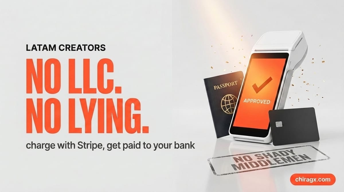 Creators: You Can Now Charge With Stripe, No LLC and No Lying on KYC