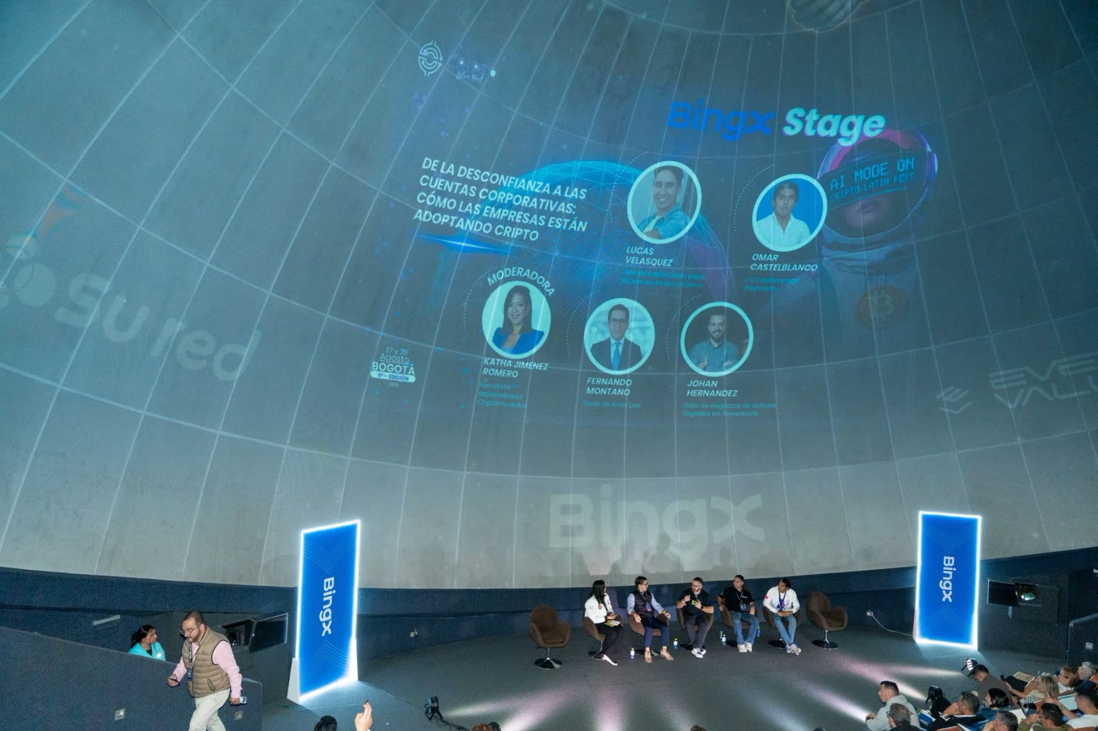 Main Stage de Cripto Latin Fest 2026: un domo con proyección envolvente de 180 grados en Maloka, Bogotá