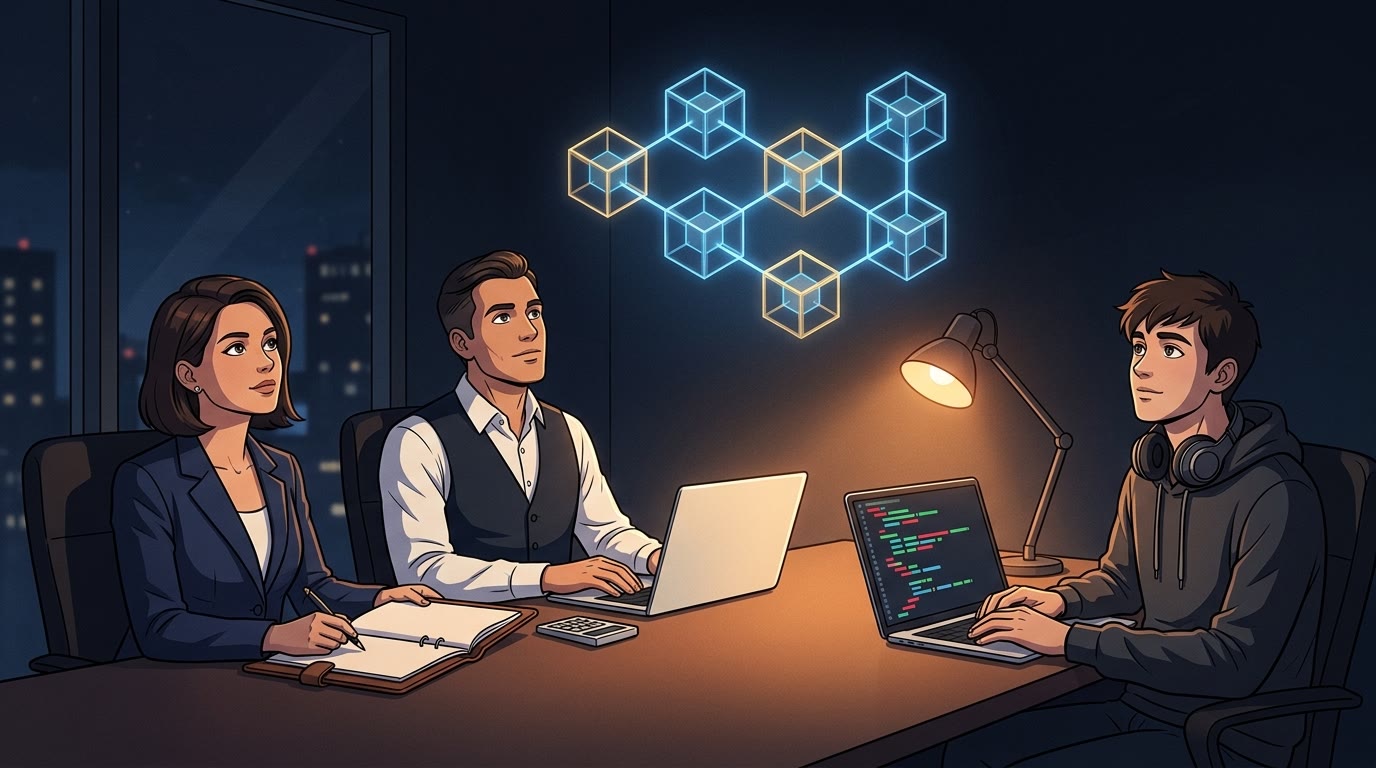 A lawyer, an accountant and a developer studying blockchain together: the three profiles the academy is aimed at