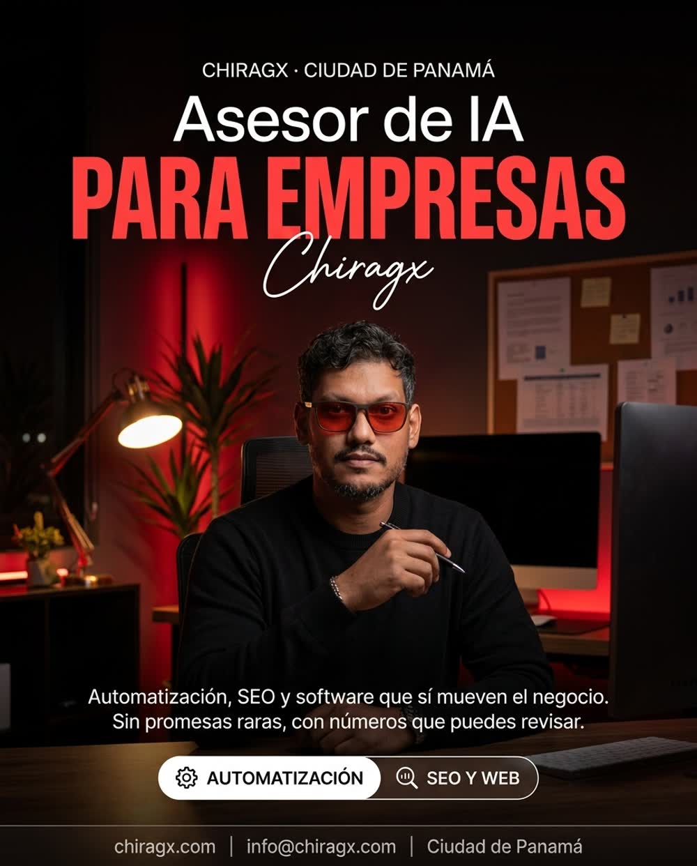 Flyer hecho con IA: asesor de IA para empresas en Ciudad de Panamá