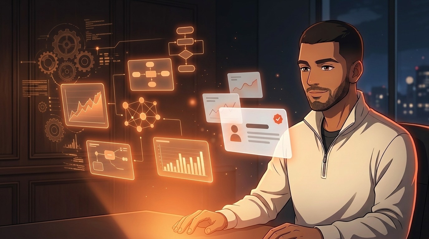 Chiragx reviewing a company's process map to decide what to automate with artificial intelligence
