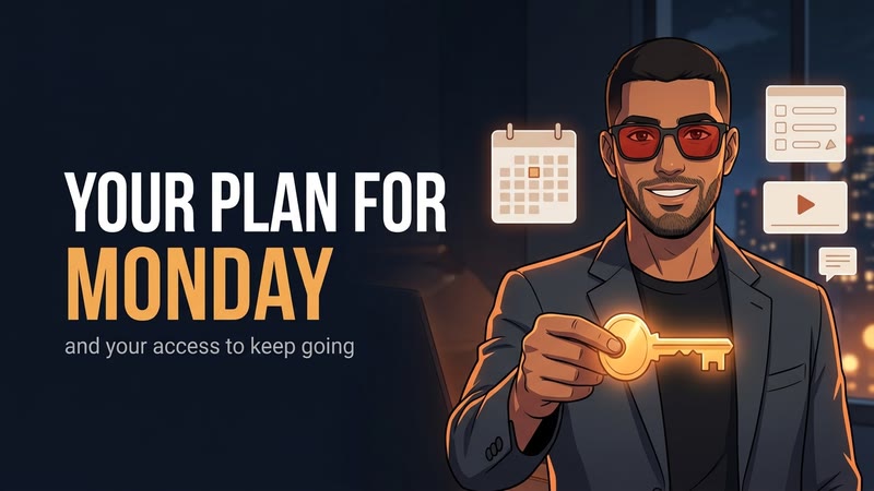 Closing: your plan for Monday and your access