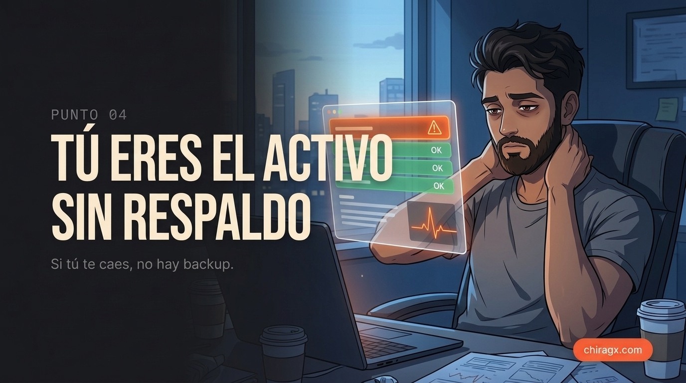 Tú eres el activo sin respaldo: si tú te caes, no hay backup