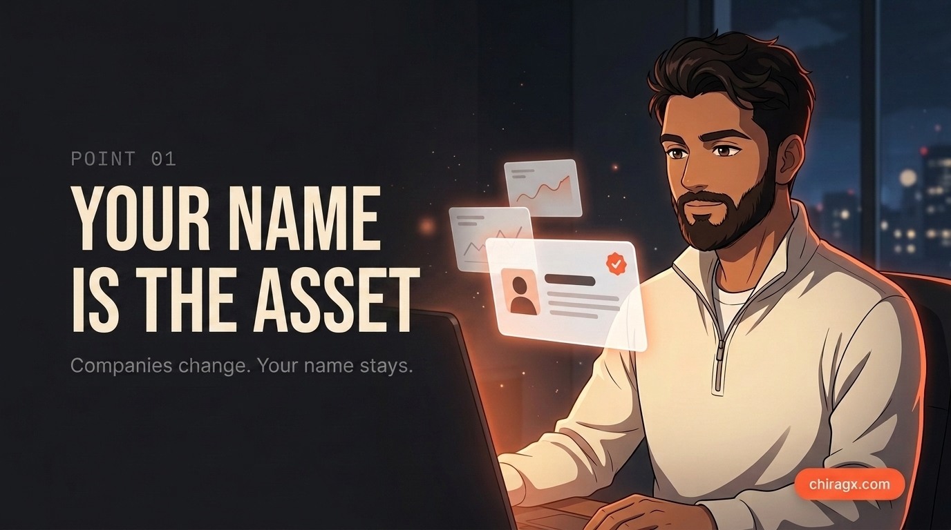 Your name is the asset: companies change, your name stays