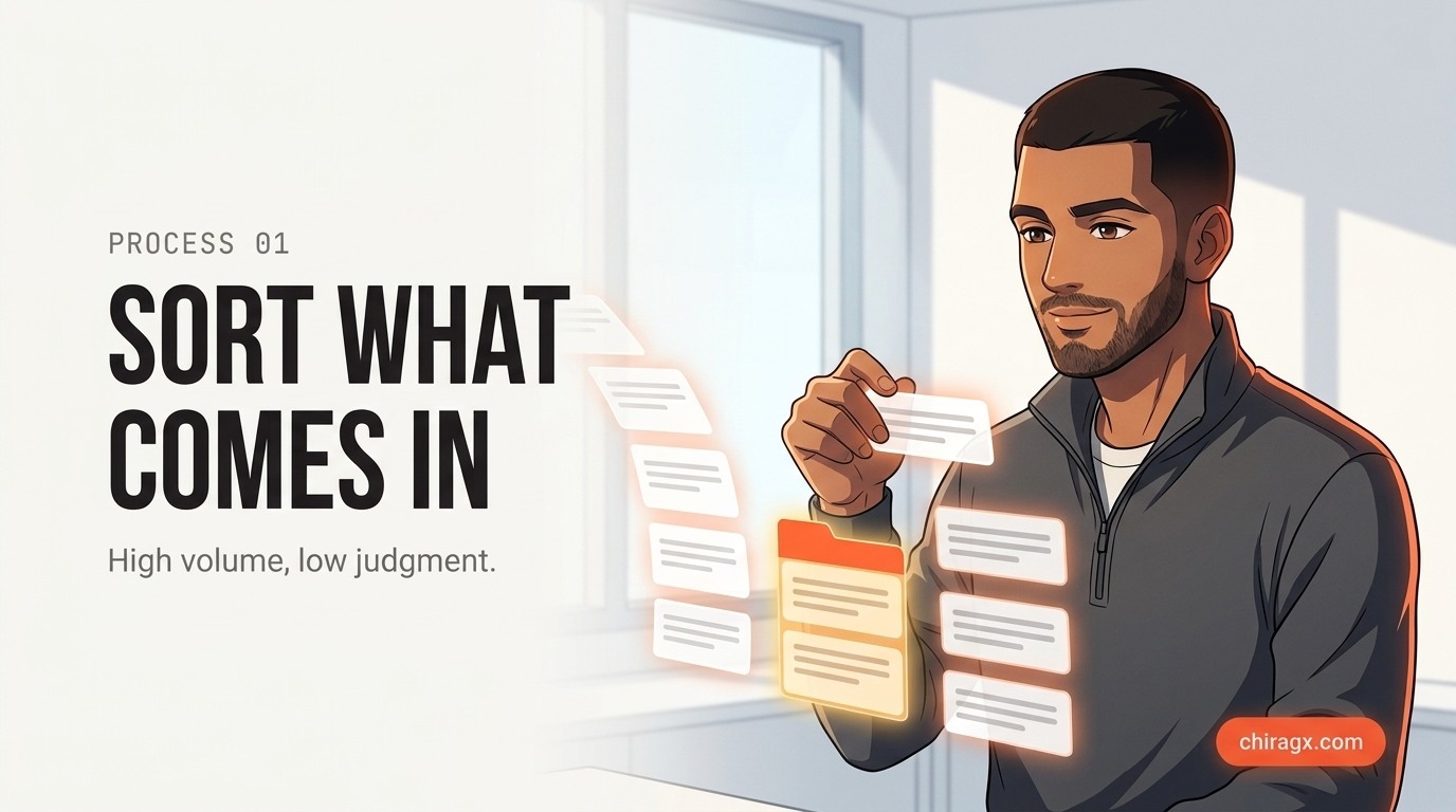 Sort what comes in: high volume, low judgment