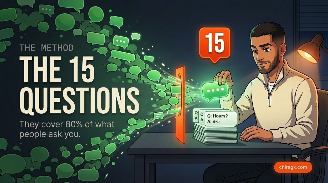 The 15 questions method: they cover 80 percent of what people ask