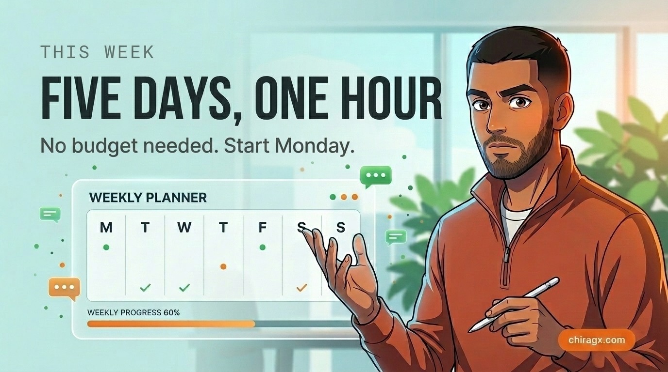 Five days, one hour: no budget needed, start Monday